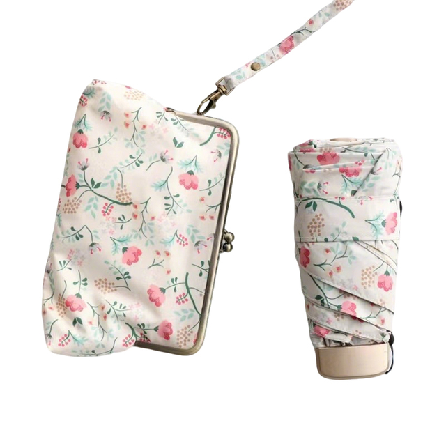  ケースの小さなコンパクトUV日焼けサンサンポケット傘とのミニ傘