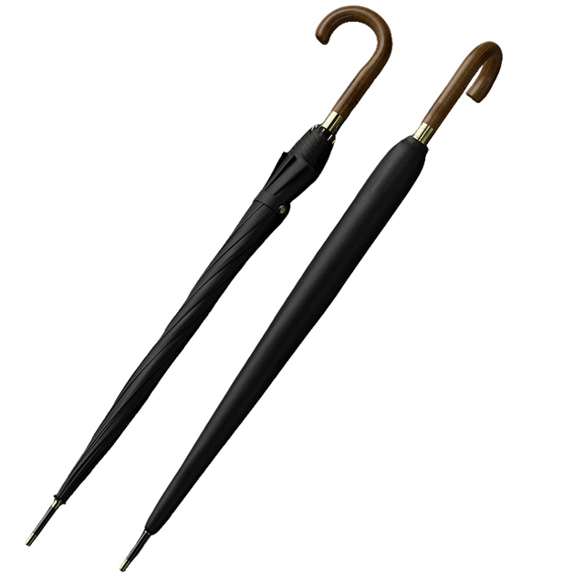 オートオープン傘のクラシック木製Jスティックハンドルが簡単なグリップ - 防風、雨プルーフ 