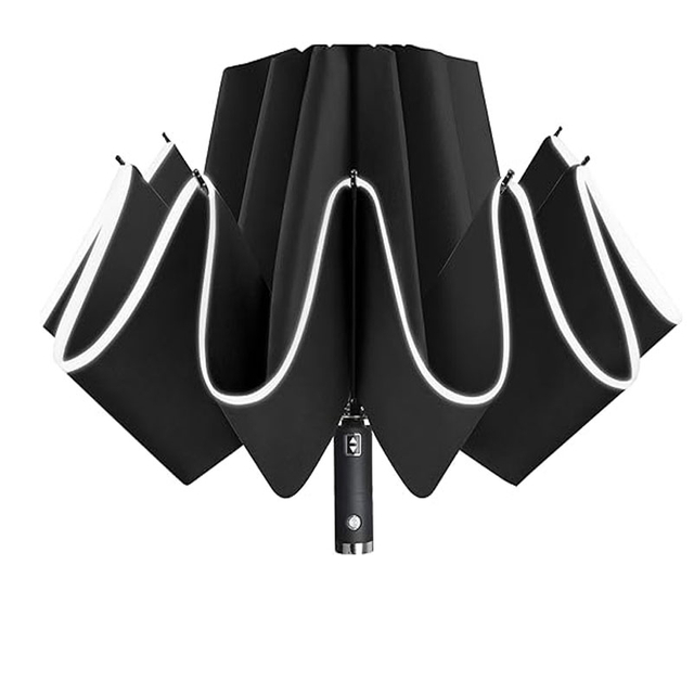 逆折りたたみ鉛傘 - 反射デザインの風に覆われた倒立旅行傘