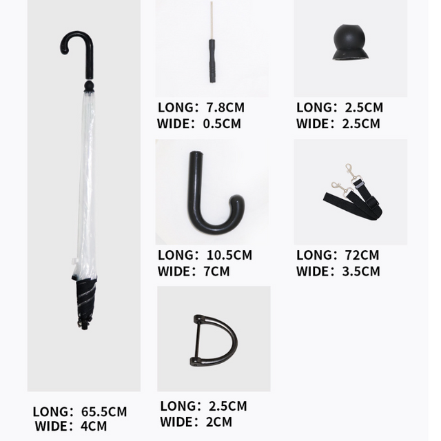 調整可能なリーシュを備えたクリア犬の傘 - 小さな犬のハンズフリーレイン保護