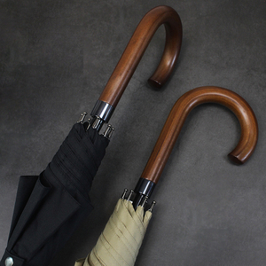 雨と太陽 - クラシックの木製Jスティックハンドルのための風の傘 